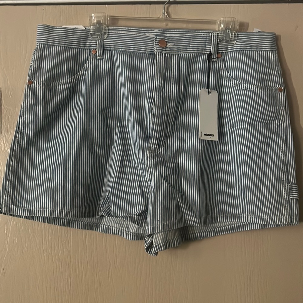 Blue and white stripped shorts